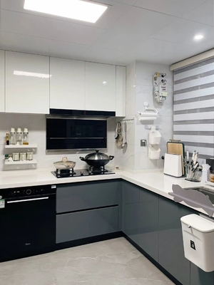 Custom Modular Kitchen Cabinet with Quartz Granite Marble Countertop
