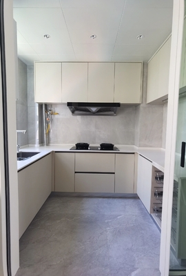 Custom Modular Kitchen Cabinet with Quartz Granite Marble Countertop