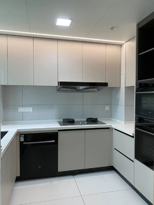 Modern Wood Kitchen Cabinets with Island Customizable Colors