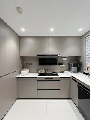 Vintage Style Smart Kitchen Cabinet with Marble Countertop