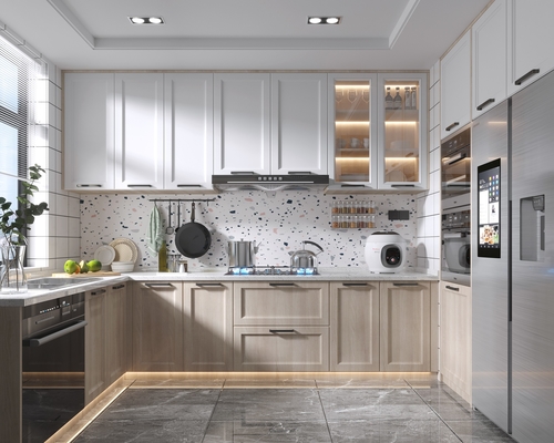 Modular Kitchen Cabinets MDF Plywood Custom Sizes