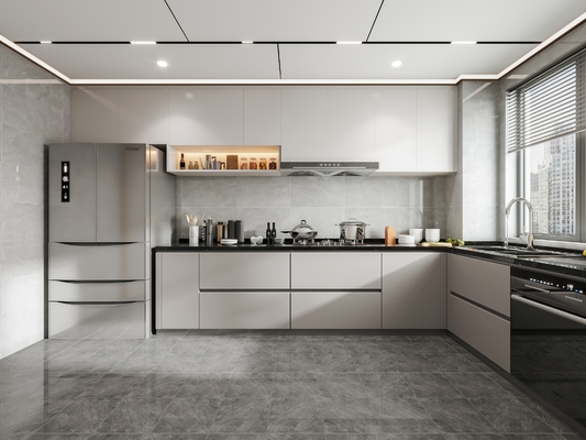 One-Stop Designs Factory Customized Modern High Gloss Kitchen Cabinet Sets