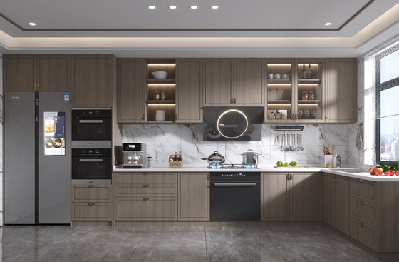 Modular Matt Lacquer Kitchen Cabinet Villa Kitchen With Hanging Island Table