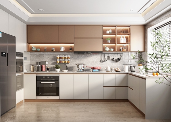 Custom Modern Kitchen Cabinet with UV PET Melamine Finish