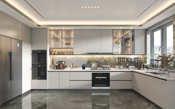 Customizable Modern Kitchen Cabinets for Villas Moisture-Resistant
