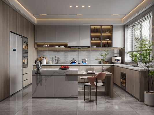 Modern Acrylic Kitchen Cabinet for Apartments and Hotels