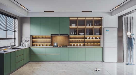 Modern Matt Gray Modular Kitchen Cabinet for Apartments