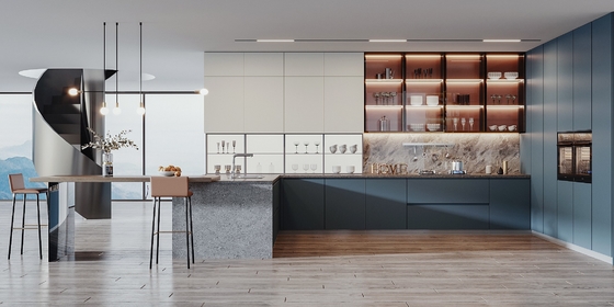 Modern Modular Kitchen Cabinet with MDF Door & Particle Board Carcase