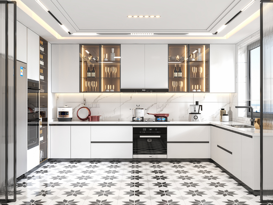 Modern Modular Kitchen Cabinet with MDF Door & Particle Board Carcase