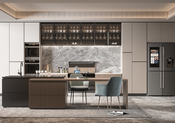 Modern Kitchen Cabinet with Granite Countertop Custom Design