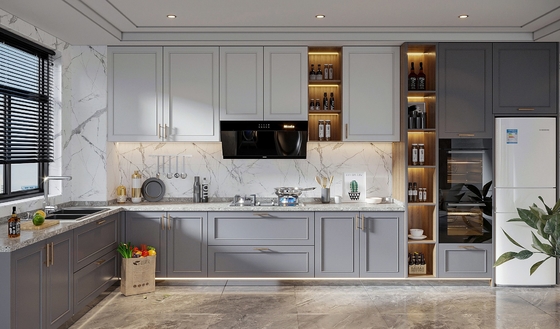 Modern Kitchen Cabinet Set with Pantry - Customizable Colors & Materials