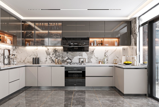Modern Kitchen Cabinet Set with Pantry - Customizable Colors & Materials