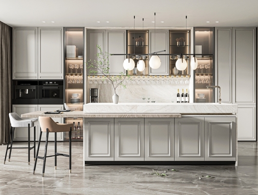 Modern Kitchen Cabinet Set with Pantry - Customizable Colors & Materials