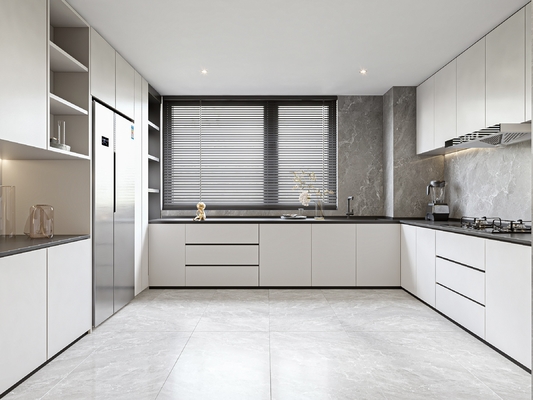 Customizable Waterproof Wood Kitchen Cabinet with Marble Top
