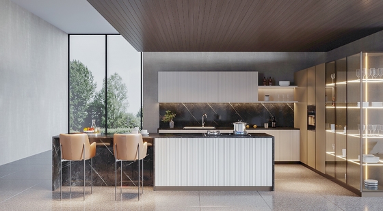 Modern Kitchen Cabinet with Customized Color and Durable Materials