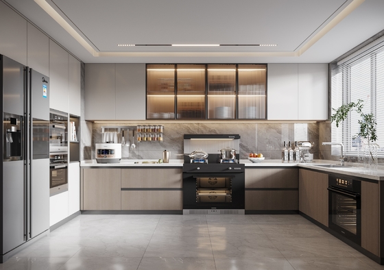 Modern Kitchen Cabinet with Customized Color and Durable Materials