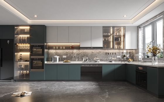 Modern Kitchen Cabinet with Customized Color and Durable Materials