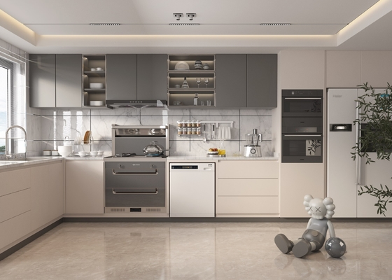 U Shaped Kitchen Cabinets with Self Closing Doors