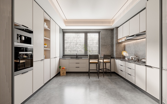 Modular Kitchen Cabinet with Contrast Color Design