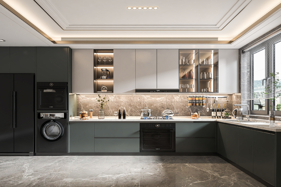 Modular Kitchen Cabinet with Contrast Color Design