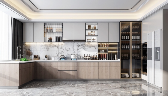 Modern Modular Kitchen Cabinet MDF Plywood Storage