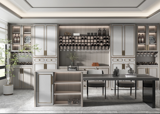 Fireproof Modular Kitchen Cabinet with Sink and Appliances