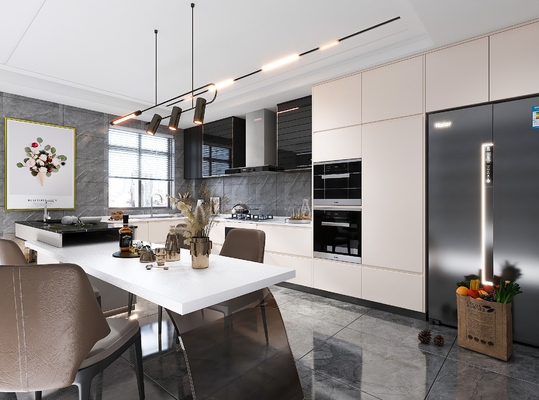 Modular Kitchen Cabinet Sets MDF Plywood for Apartments Hotels