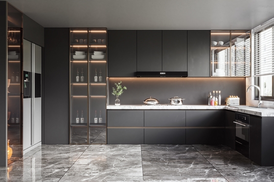 Modular Kitchen Cabinet Sets MDF Plywood for Apartments Hotels