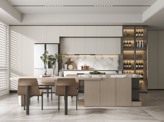 Modular Kitchen Cabinets MDF Plywood Customizable Design