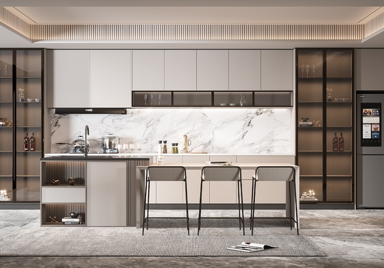 Custom Modular Kitchen Cabinets with Modern Finishes