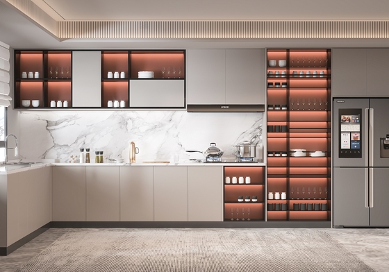 European White Modular Kitchen Cabinet with MDF Doors