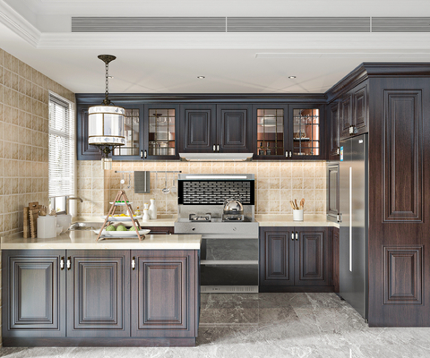 European White Modular Kitchen Cabinet with MDF Doors