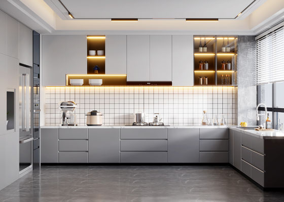 Custom Modern Furniture High Gloss Kitchen Cabinets Factory Set  Made In China