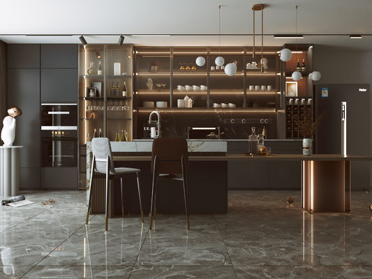 Custom Modern Furniture High Gloss Kitchen Cabinets Factory Set  Made In China