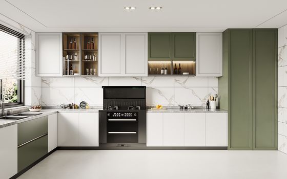 Melamine PVC Kitchen Cabinets Modern Small Space Solutions With Handles