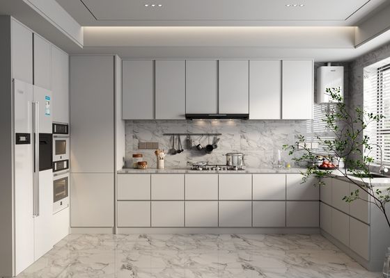 Melamine PVC Kitchen Cabinets Modern Small Space Solutions With Handles