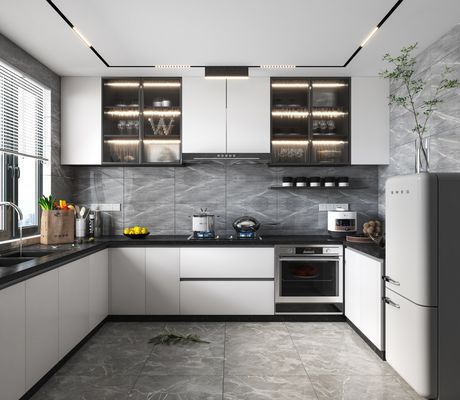 MDF Door Custom Kitchen Furniture Cabinets White Kitchen Storage Pantry Cabinet