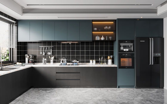 Melamine Kitchen Furniture with Island Design Multifunctional Modern Cabinet