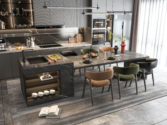 Villa Project Modern Style Furniture Design  Kitchen Cabinets Sets for Indoor