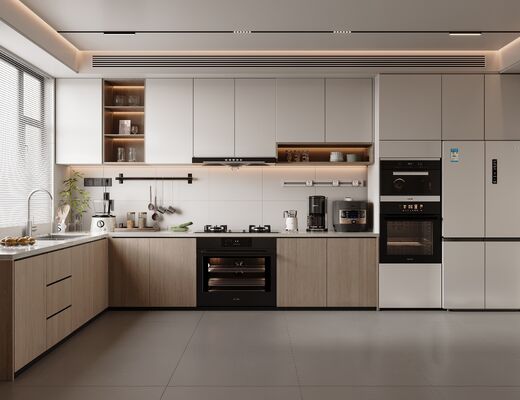 One-Stop Design Villa Apartment Modular Modern Laminate Kitchen Furniture