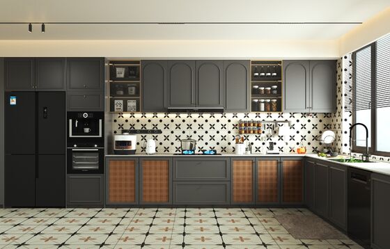One-Stop Design Villa Apartment Modular Modern Laminate Kitchen Furniture