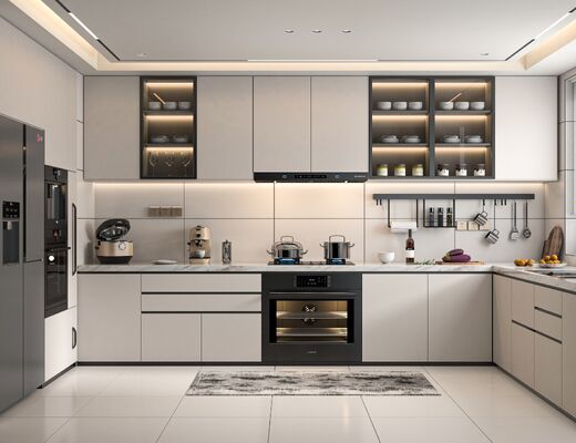 Residential Custom Kitchen Modern Modular cabinet Design Laminate Countertop