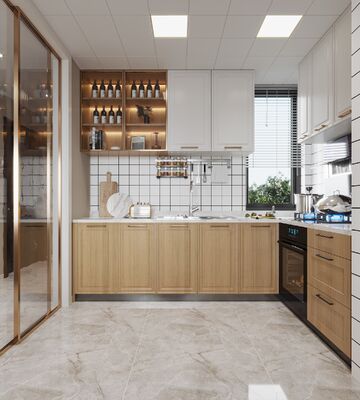 American White Oak Slim Shaker Kitchen Cabinet Island Customized Furniture Sets
