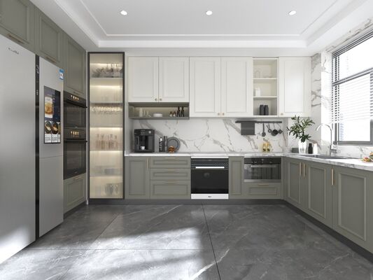 Hotel Modern Shaker Kitchen Cabinets Customizable Plywood Systems Eco-Friendly