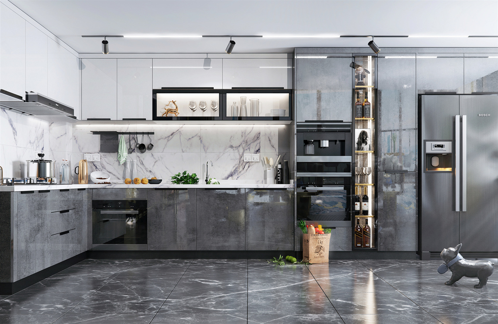 Modern Modular Kitchen Cabinets - Custom Design Melamine Board