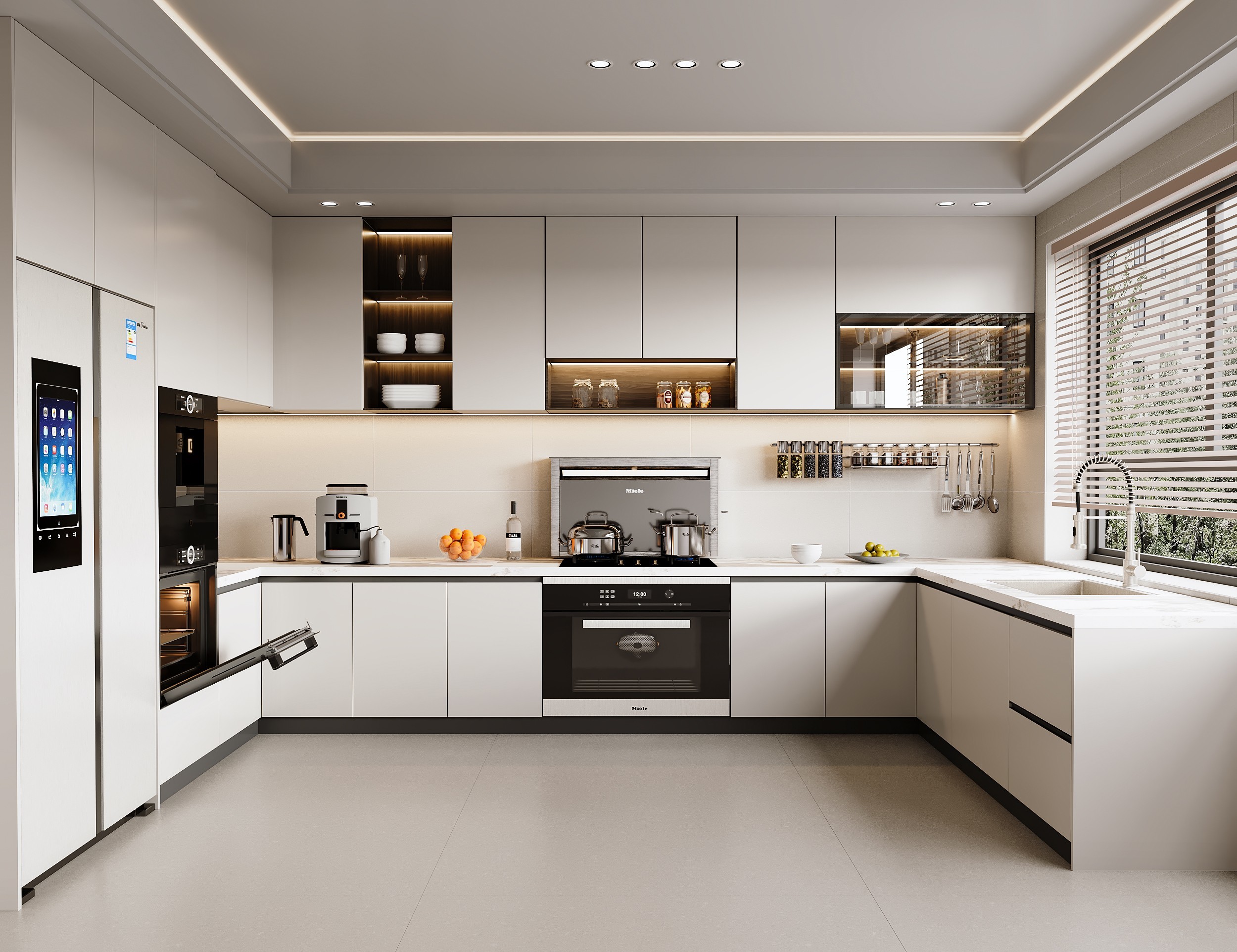 Modern Melamine Kitchen Cabinet with Sink | Customizable Design